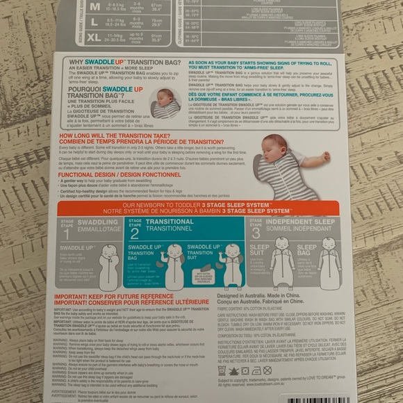Brand new Love To Dream swaddle up transitional sack in size L - Picture 2 of 6
